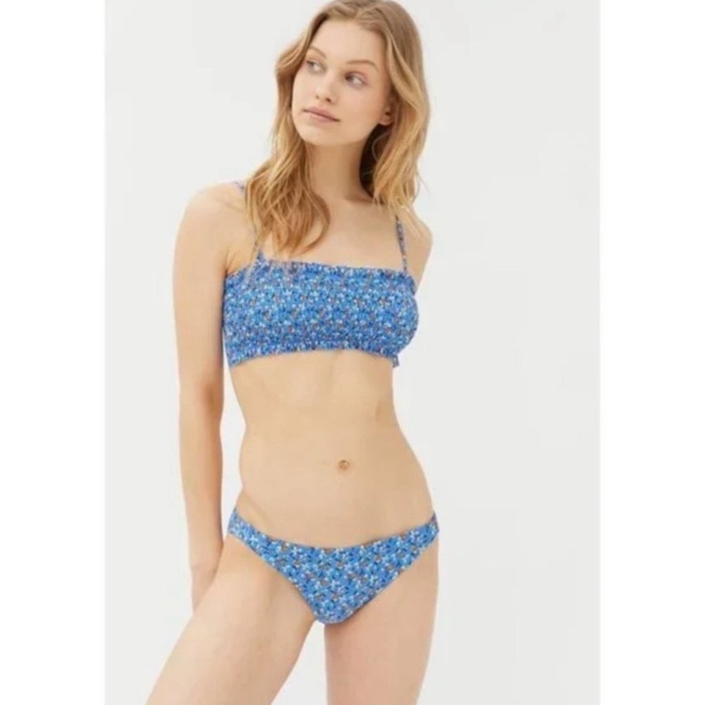 URBAN OUTFITTERS “OUT FROM UNDER” BLUE FLORAL BIKINI BOTTOMS